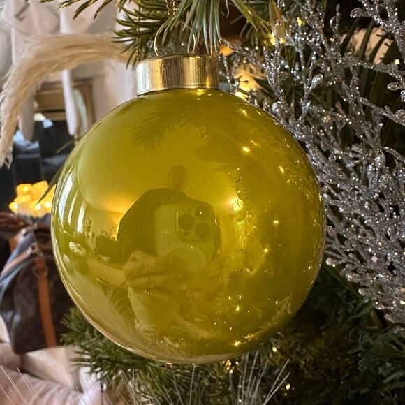 T initial Glass ornament monogram green red gold IN BOX NEW "T" Christmas - Picture 5 of 12